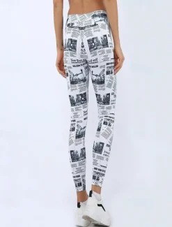 Women's Yoga Pants Yoga Leggings High Waist Yoga Gym Workout Pilates Tights Color Block White Green Fall Sports Activewear Stretchy Slim
