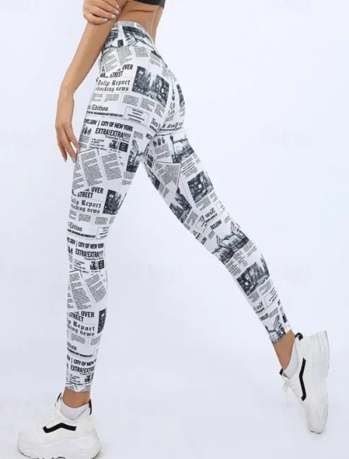 Women's Yoga Pants Yoga Leggings High Waist Yoga Gym Workout Pilates Tights Color Block White Green Fall Sports Activewear Stretchy Slim