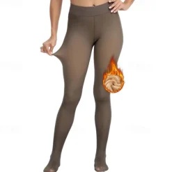 Women's Yoga Pants Yoga Leggings Fleece Lined Leggings Thermal Warm High Waist Gym Workout Tights Black Coffee Gray Fleece Fall Winter Sports Activewear Stretchy Slim