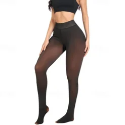 Women's Yoga Pants Yoga Leggings Fleece Lined Leggings Thermal Warm High Waist Gym Workout Tights Black Coffee Gray Fleece Fall Winter Sports Activewear Stretchy Slim