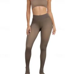 Women's Yoga Pants Yoga Leggings Fleece Lined Leggings Thermal Warm High Waist Gym Workout Tights Black Coffee Gray Fleece Fall Winter Sports Activewear Stretchy Slim