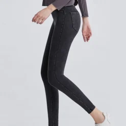 Women's Yoga Pants Yoga Leggings Jeggings Tummy Control Butt Lift High Waist Yoga Gym Workout Pilates Tights Dark Grey Black Blue Fall Winter Sports Activewear Stretchy Slim