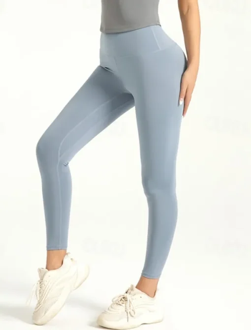 Women's Yoga Pants Yoga Leggings Tummy Control Butt Lift High Waist Yoga Gym Workout Pilates Tights Light Brown Black Ivory Spandex Fall Sports Activewear Stretchy Slim