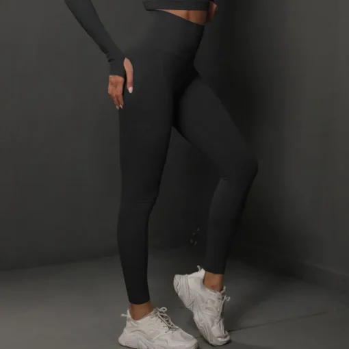 Women's Yoga Pants Yoga Leggings High Waist Yoga Gym Workout Pilates Tights Dark Grey Black Burgundy Spandex Sports Activewear Stretchy Slim