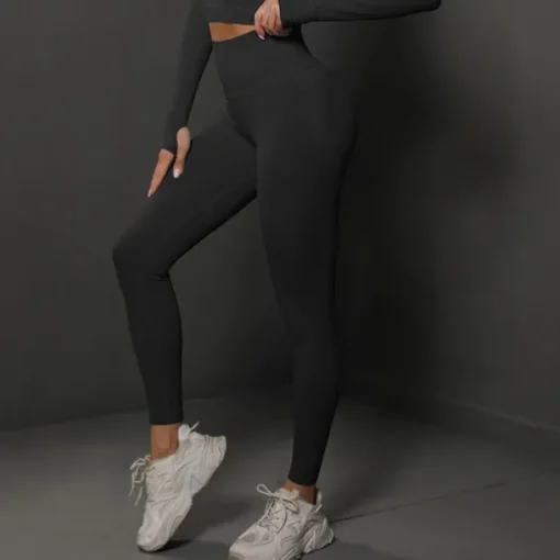 Women's Yoga Pants Yoga Leggings High Waist Yoga Gym Workout Pilates Tights Dark Grey Black Burgundy Spandex Sports Activewear Stretchy Slim