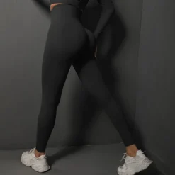 Women's Yoga Pants Yoga Leggings High Waist Yoga Gym Workout Pilates Tights Dark Grey Black Burgundy Spandex Sports Activewear Stretchy Slim
