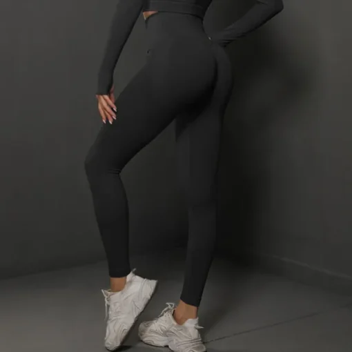 Women's Yoga Pants Yoga Leggings High Waist Yoga Gym Workout Pilates Tights Dark Grey Black Burgundy Spandex Sports Activewear Stretchy Slim