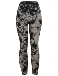 Women's Yoga Pants Yoga Leggings High Waist Yoga Gym Workout Pilates Tights Tie Dye Black Burgundy Blue Spandex Fall Sports Activewear Stretchy Slim