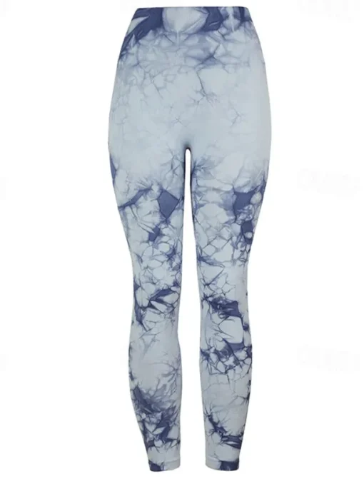 Women's Yoga Pants Yoga Leggings High Waist Yoga Gym Workout Pilates Tights Tie Dye Black Burgundy Blue Spandex Fall Sports Activewear Stretchy Slim