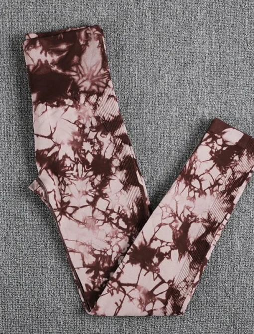 Women's Yoga Pants Yoga Leggings High Waist Yoga Gym Workout Pilates Tights Tie Dye Black Burgundy Blue Spandex Fall Sports Activewear Stretchy Slim