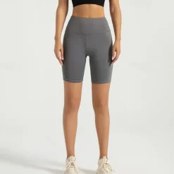 Women's Yoga Shorts Yoga Leggings Fleece Lined Leggings Tummy Control Butt Lift High Waist Yoga Gym Workout Pilates Shorts Black Pink Dark Gray Spandex Fall Sports Activewear Stretchy Slim