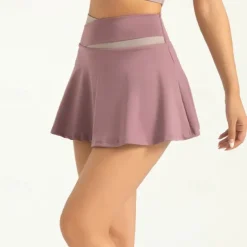 Women's Yoga Skirt 2 in 1 High Waist Yoga Gym Workout Pilates Bottoms Color Block Black Navy Blue Purple Sports Activewear Stretchy Slim