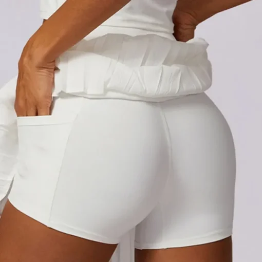 Women's Yoga Skirt Ruched with Phone Pocket High Waist Yoga Gym Workout Pilates Shorts Black White Sky Blue Sports Activewear Stretchy Slim