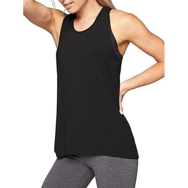 Women's Yoga Top Quick Dry Lightweight Soft Cross Back Sleeveless Sports Fashion Tee Tshirt Tank Top For Gym Workout Running Fitness Slim Activewear