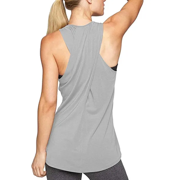 Women's Yoga Top Quick Dry Lightweight Soft Cross Back Sleeveless Sports Fashion Tee Tshirt Tank Top For Gym Workout Running Fitness Slim Activewear