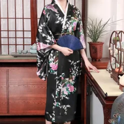 Women's Yukata Robe Kimono Japanese Traditional Masquerade Adults Kimono Coat Party