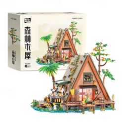 Wood Cabin Building Set Forest Log Cabin House Building Block Toy Christmas Gifts for Adults Boys Girls Aged 12 (1486 PCS)