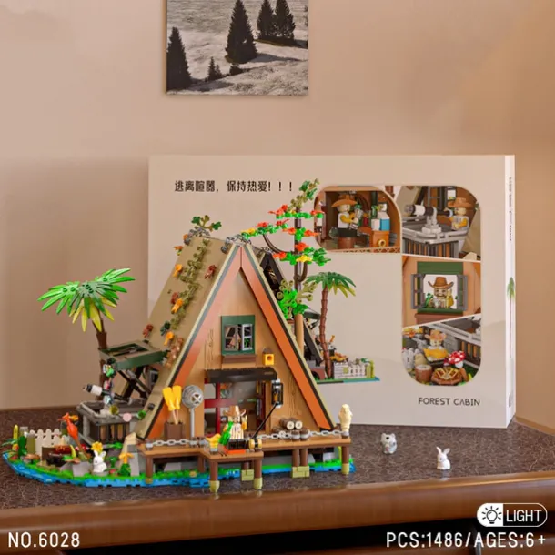 Wood Cabin Building Set Forest Log Cabin House Building Block Toy Christmas Gifts for Adults Boys Girls Aged 12 (1486 PCS)