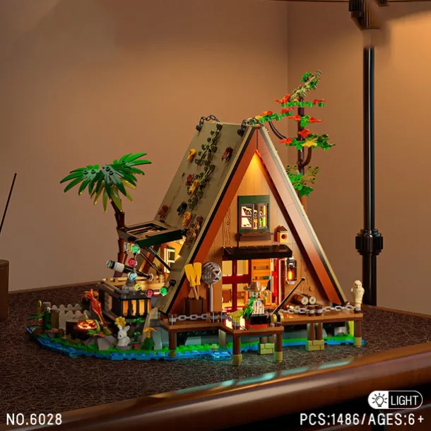 Wood Cabin Building Set Forest Log Cabin House Building Block Toy Christmas Gifts for Adults Boys Girls Aged 12 (1486 PCS)