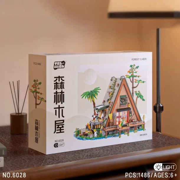 Wood Cabin Building Set Forest Log Cabin House Building Block Toy Christmas Gifts for Adults Boys Girls Aged 12 (1486 PCS)