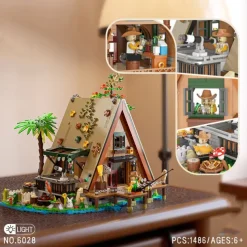 Wood Cabin Building Set Forest Log Cabin House Building Block Toy Christmas Gifts for Adults Boys Girls Aged 12 (1486 PCS)