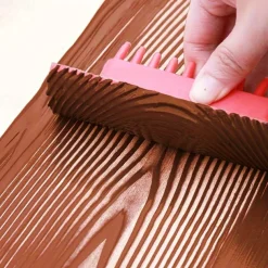 Wood Grain Effect Rubber Texture Paint Roller Brush - 1pc Artistic Wallpaper & Paint Finishing Tool for Paint Printing, Drawing