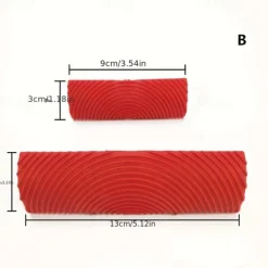 Wood Grain Effect Rubber Texture Paint Roller Brush - 1pc Artistic Wallpaper & Paint Finishing Tool for Paint Printing, Drawing