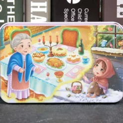 Wooden jigsaw puzzle puzzle for children 60 pieces of iron box jigsaw puzzle puzzle for kindergarten early education wooden toys
