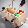 Wooden Led Switch Busy Board Disassembly Screw Nut Tool Car Montessori Early Education Educational Toys Go to School Holiday Gifts for Kids for Christmas Gifts