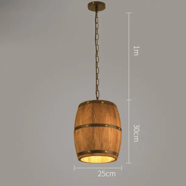 Wooden Wine Barrel Chandelier Bar Cafe Lights Vintage Rustic Wine Barrel Decor Hanging Light Kitchen Light Fixtures Pendant Lamp Barrel Shade Ceiling Light Farmhouse Pendant Light 110-240V