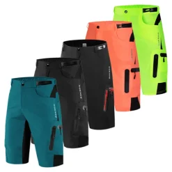 WOSAWE Men's Bike Shorts Cycling MTB Shorts Baggy Shorts Breathable Quick Dry Loose Fit Zipper Pockets Waterproof Summer bike wear Bottoms Mountain Bike MTB Road Sports Black Green