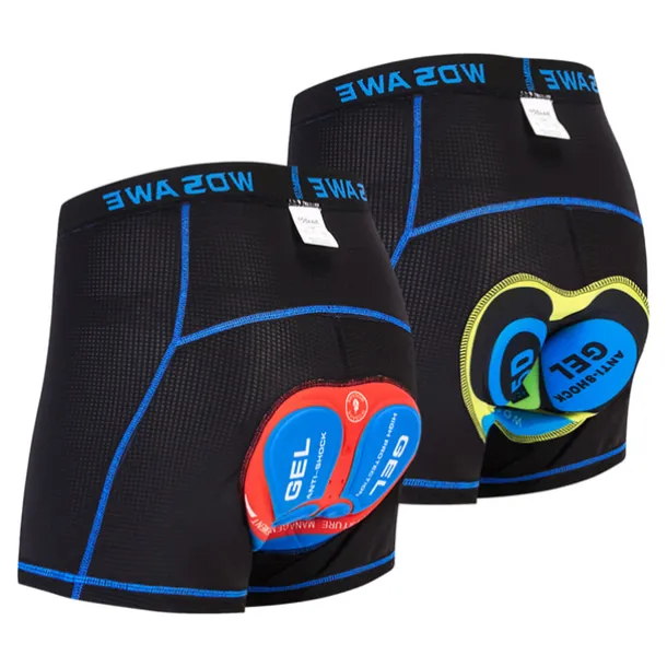 WOSAWE Men's Mountain Bike Shorts with Removable 5D Padded Underwear Cycling MTB Shorts Summer Polyester Bike Padded Shorts MTB Shorts Bottoms with Zip Pockets Breathable Quick Dry Waterproof
