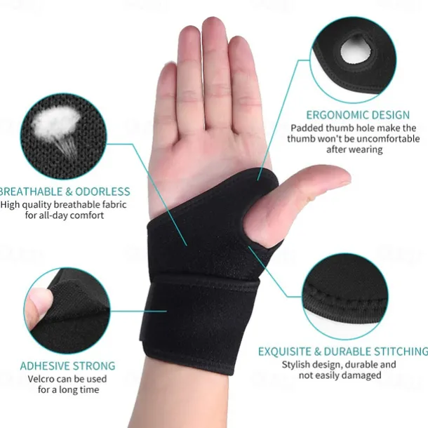 Wrist Brace for Carpal Tunnel, Breathable and Adjustable Wrist Support Brace for Arthritis and Tendinitis, Wrist Compression Wrap for Pain Relief, One Size Fits Left or Right Hand