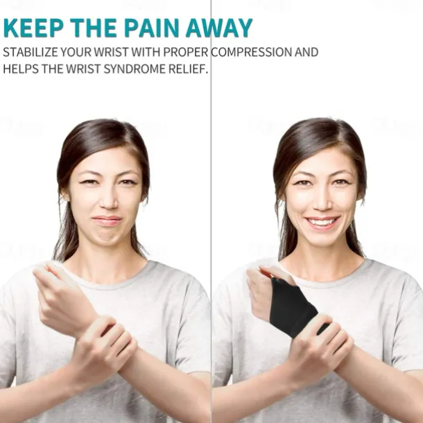Wrist Brace for Carpal Tunnel, Breathable and Adjustable Wrist Support Brace for Arthritis and Tendinitis, Wrist Compression Wrap for Pain Relief, One Size Fits Left or Right Hand