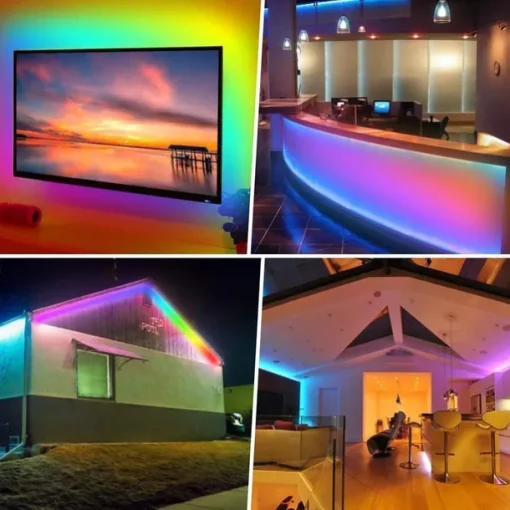 WS2812 RGBIC Addressable LED Strip Light Dream Color Strip Light 8.2FT/16.4FT 20Pixels/m Waterproof Black and White PCB Flexible DC12V Chase Effect Suitable for Indoor and Outdoor Activity Atmosphere Decoration