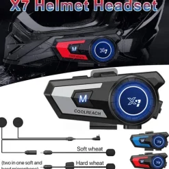 X7 Bluetooth 5.0 Motorcycle Helmet Headset Headphone Wireless Motorcycle Handsfree Stereo Earphone MP3 Speaker Waterproof