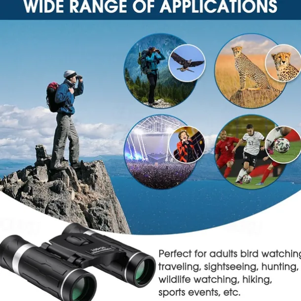 200x25 Compact Binoculars for Adults and Kids High Powered Mini Pocket Binoculars Waterproof Small Binoculars for Bird Watching Hunting Traveling Sightseeing Concert Theater Opera