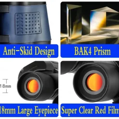 60x60 High-power Binoculars With Coordinates BAK4 Portable Telescope Low Light Night Vision Hunting Sports Tourism Sightseeing Objective 36mm Eyepiece 16mm Magnification 10x