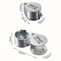 30x Jewelry Magnifying Glasses Pocket Folding Magnifier Mini Diamond Loupe Lens Triplet Eye Glass Tool Reading Magnifier