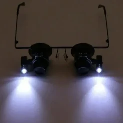 20X LED Magnifier Glasses Double Eye Jewelery Watch Repair Tools Lamp Loupes Eyewear Magnifying Glass Light