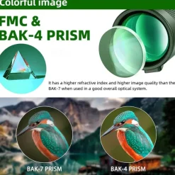 50x60 Monocular Telescope Phone Camera Waterproof Monocular Focus with Single Hand Clear Low Light Night Vision for Star Watching Ball Games Sightseeing Travel Camping Hiking Smartphone Adapter