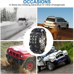 4X Snow Chains Auto Traction Aid Snow Ice Tire Spikes Snow Chain Winter