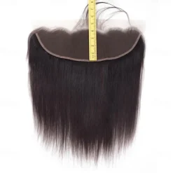 13x4 Transparent Lace Frontal Closure Brazilian Straight Human Hair Swiss Lace 100% Human Remy Hair Pre Plucked with Baby Hair