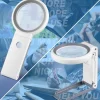 30X 10X Magnifying Glass with Light and Stand Foldable Handheld Magnifying Glass 18 LED Illuminated Lighted Magnifier for Macular Degeneration Seniors Reading Close Work