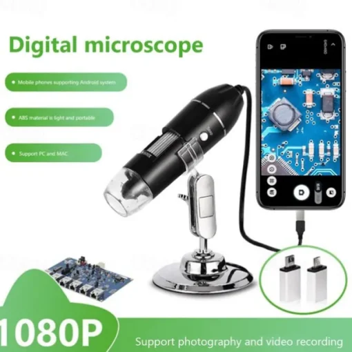 500X 1000X 1600X Digital Microscope Camera 3in1 Type-C USB Portable Electronic Microscope For Soldering LED Magnifier For Cell Phone Repair