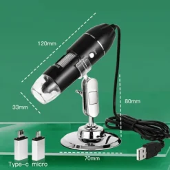 500X 1000X 1600X Digital Microscope Camera 3in1 Type-C USB Portable Electronic Microscope For Soldering LED Magnifier For Cell Phone Repair