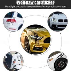 40X12cm Auto Car Sticker Reflective Monster Claw Scratch Stripe Marks Headlight Decal Car Stickers Car Accessories