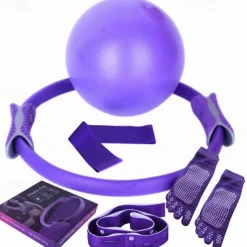 Yoga Circle Six Piece Pilates Circle Leg Clamp Position Belt Anti slip Yoga Long Finger Socks Open Back Latex Tension Ring