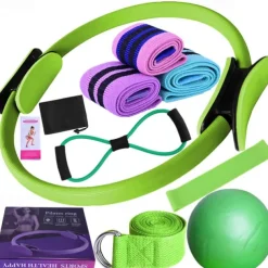 Yoga Fitness Eleven Piece Set with Ribbon Latex Silk Hip Ring Latex Elastic Ring Yoga Ball Stretching Band Pilates