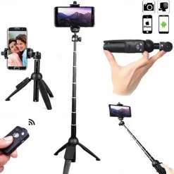Yunteng Extendable Selfie Stick Tripod Monopod with Bluetooth Remote Shutter Universal for iPhone XS X 7plus Smartphones Gopro
